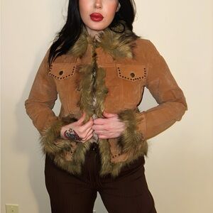 100% leather suede almost famous jacket. Rue 21 in great condition